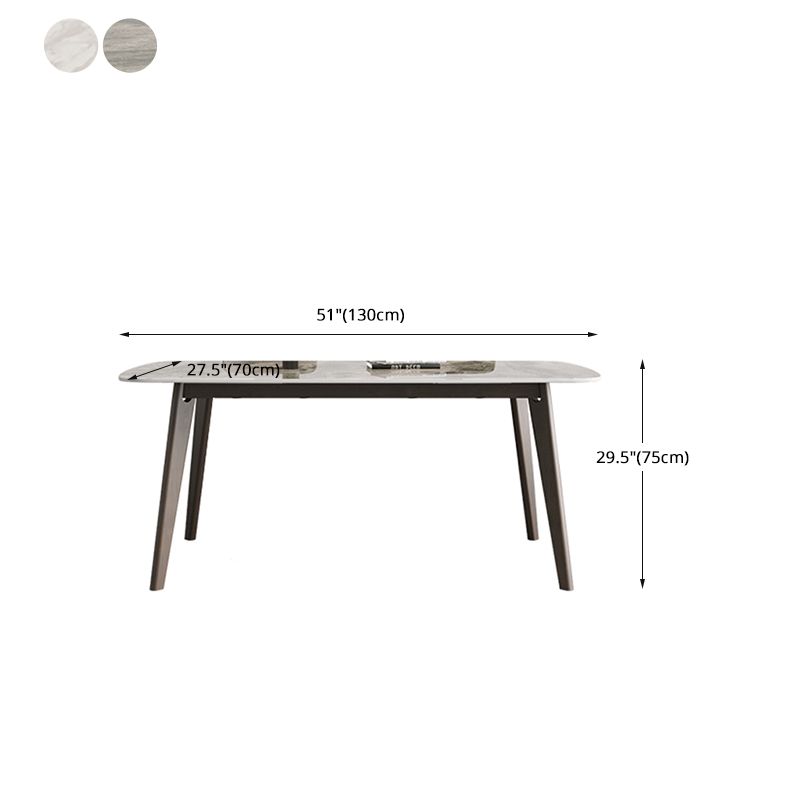 Retro Modern Rectangle Dining Site Table Stone Top 4-foot Oak Solid Wood Table Clearhalo 'Dining Tables & Seating' 'Dining Tables' 'dining_table' 'furn' 'furn_dining_table' 'Furniture' 'furniture_dining_table' 'Kitchen & Dining Furniture' 'kitchen' 'kitchen_dining_table' 1200x1200_40221123-3b1d-4d98-a3e9-fdb08a17deb3