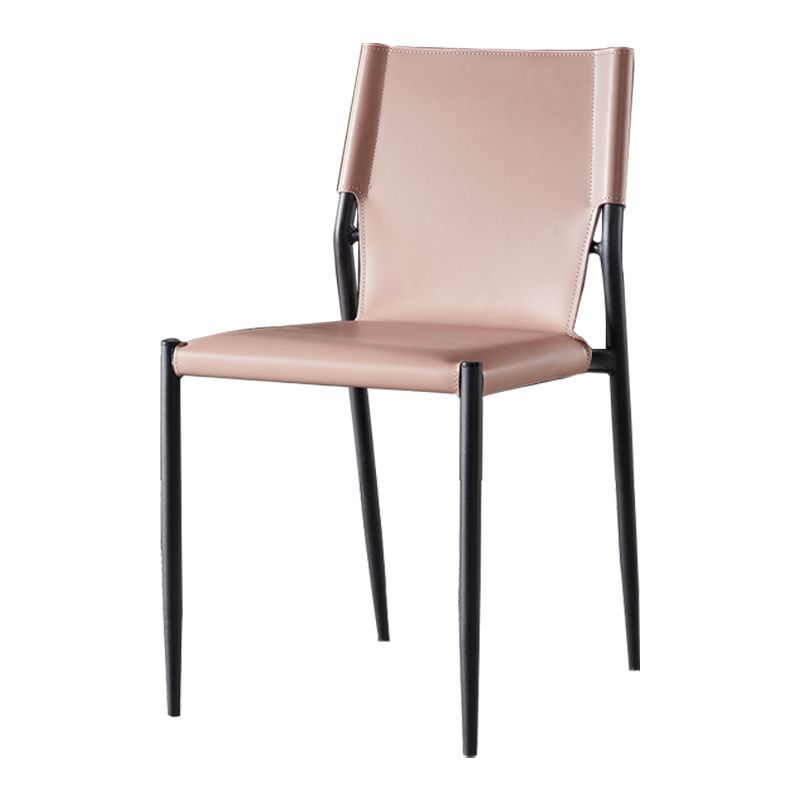 Industrial Style Armless Solid Back Chair Leather Dining Chairs Clearhalo 'Dining Chairs' 'Dining Tables & Seating' 'dining_chair' 'furn' 'furn_dining_chair' 'Furniture' 'furniture_dining_chair' 'Kitchen & Dining Furniture' 1200x1200_40228ee0-aa44-41b5-84bb-a64c5de5c903