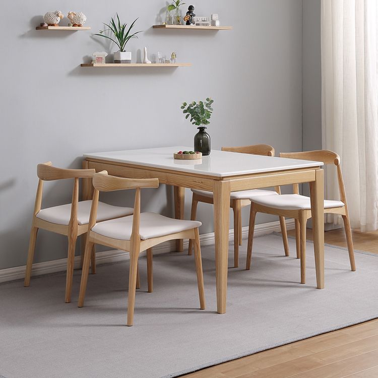 Mid-Century Rectangle Dining Table Marble Table with 4 Legs Base for Home Clearhalo ' dining_table' 'Dining Tables & Seating' 'Dining Tables' 'furn' 'furn_dining_table' 'Furniture' 'furniture_dining_table' 'Kitchen & Dining Furniture' 'kitchen&dining_furn' 'kitchen' 'kitchen_dining_table' 1200x1200_4024dcfa-49f7-4da2-a249-846a582bb6b1