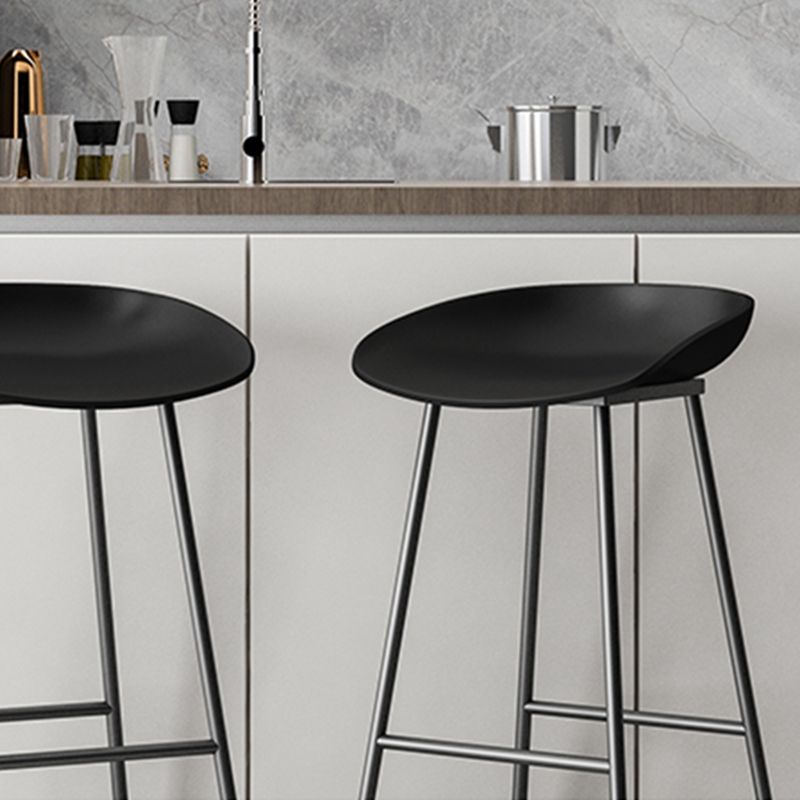 Contemporary Bucket Counter Bar Stool Armless Plastic Bar Stool with Footrest, Iron Base Clearhalo 'Bar Furniture' 'Bar Stools' 'bar_stools' 'furn' 'furn_bar_stools' 'furniture_bar_stools' 'Kitchen & Dining Furniture' 'kitchen&dining_furn' 'kitchen' 'kitchen_furn' Furniture' 1200x1200_4025a6fa-59e3-45ef-88e7-809bd9bf1e08