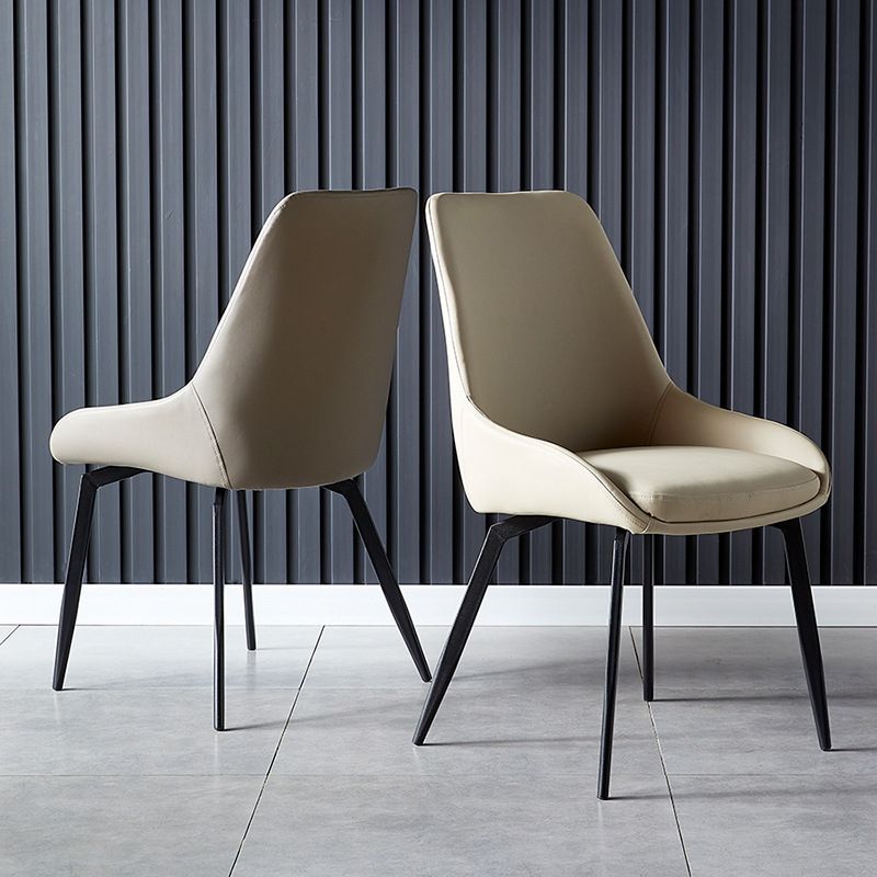 Contemporary Metal Dining Room Chairs Faux Leather Dining Chairs (Set of 4) Clearhalo ' kitchen&dining_furn' 'Dining Chairs' 'Dining Tables & Seating' 'dining_chair' 'Furniture' 'furniture_dining_chair' 'Kitchen & Dining Furniture' 'kitchen' 1200x1200_4026c758-eb40-4d8d-a9df-e1d9418570b5