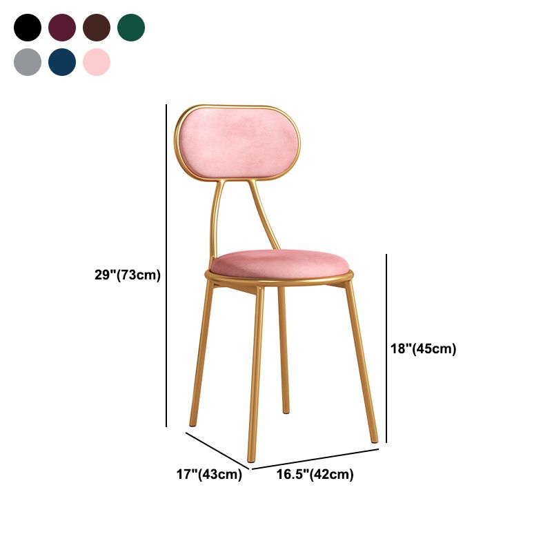 Glam Style Open Back Chair Upholstered Stackable Dining Side Chair Clearhalo 'Dining Chairs' 'Dining Tables & Seating' 'dining_chair' 'furn' 'furn_dining_chair' 'Furniture' 'furniture_dining_chair' 'Kitchen & Dining Furniture' 1200x1200_402792eb-1da1-4709-8c4c-ae850fae1c91