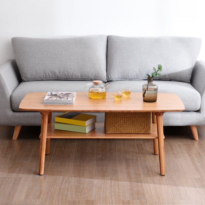 Scandinavian Style Coffee Cocktail Table Solid Wood 4 Legs Coffee Table Clearhalo 'Coffee & Accent Tables' 'Coffee Tables' 'coffee_tables' 'furn' 'furn_coffee_tables' 'Furniture' 'Living Room Furniture' 1200x1200_4028444e-de02-49c3-8e5d-e26ca2e00f33