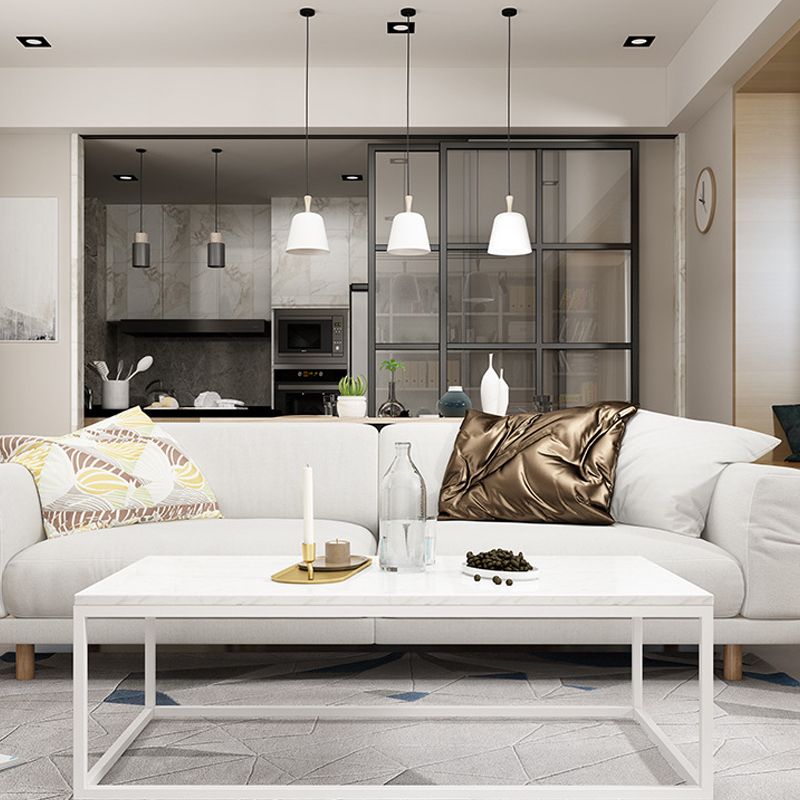 Tavolino rettangolare in pietra e telaio tavolino in stile glam