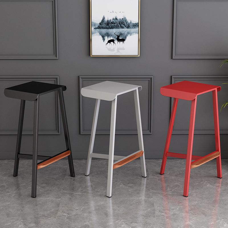Modern Armless Backless Counter Stool Iron Cafe Bar Stool with Seat and Pedal Clearhalo 'Bar Furniture' 'Bar Stools' 'bar_stools' 'furn' 'furn_bar_stools' 'Furniture' 'Kitchen & Dining Furniture' 1200x1200_402ad72a-27ab-4162-9e9b-94e420ce36df