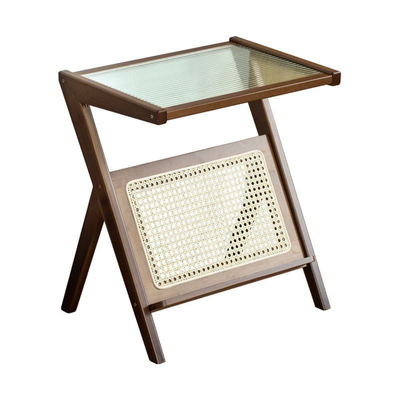 13 "breiter Beistelltischglas rechteckiger Akzent -Beistelltisch mit Lagerung