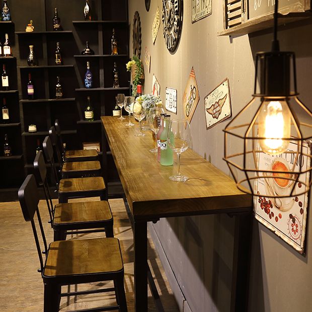 Mesa de mesa de barra de 1/6/11 de piezas industrial con taburetes con heces