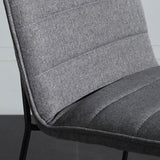 Contemporary Upholstered Armless Bar Stool with Black Metal Base