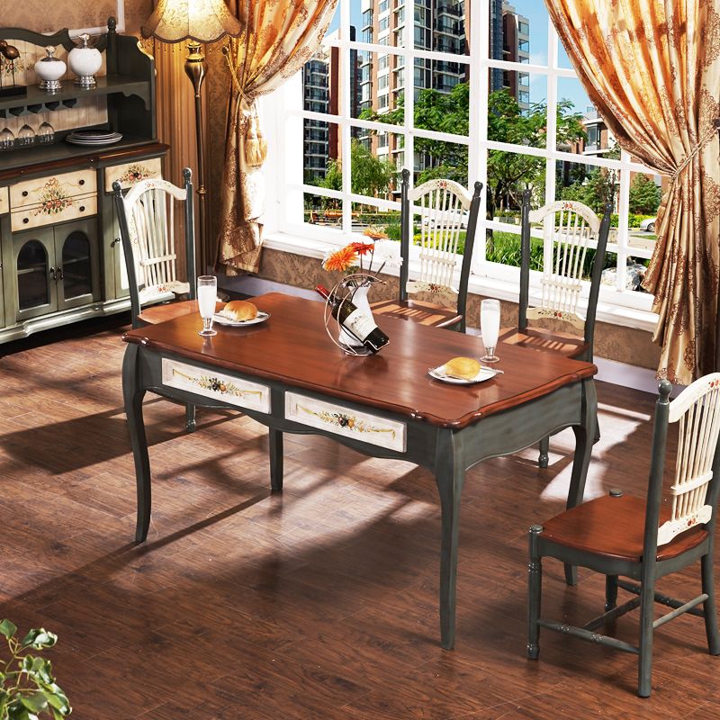 Mid-Century Modern Dining Table Rectangle Solid Wood Dining Table for Home Use Clearhalo ' dining_table' 'Dining Tables & Seating' 'Dining Tables' 'furn' 'furn_dining_table' 'Furniture' 'furniture_dining_table' 'Kitchen & Dining Furniture' 'kitchen&dining_furn' 'kitchen' 'kitchen_dining_table' 1200x1200_402de749-d7af-4851-98dc-b8be43b65a62