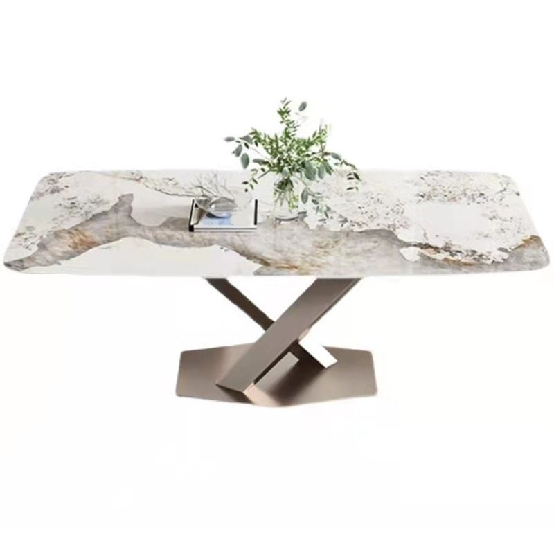 Juego de comedor glamoroso para el comedor 1/2/5/7 PCS Juego de mesa de comedor blanca brillante