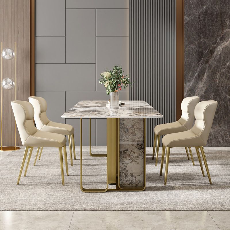 Luxury Sintered Stone Top Dining Table Rectangle Table with Gold Double Pedestal Clearhalo ' dining_table' 'Dining Tables & Seating' 'Dining Tables' 'furn' 'furn_dining_table' 'Furniture' 'furniture_dining_table' 'Kitchen & Dining Furniture' 'kitchen&dining_furn' 'kitchen' 'kitchen_dining_table' 1200x1200_40307e04-c0c1-4a7e-9ed0-aae7d7b5c40d
