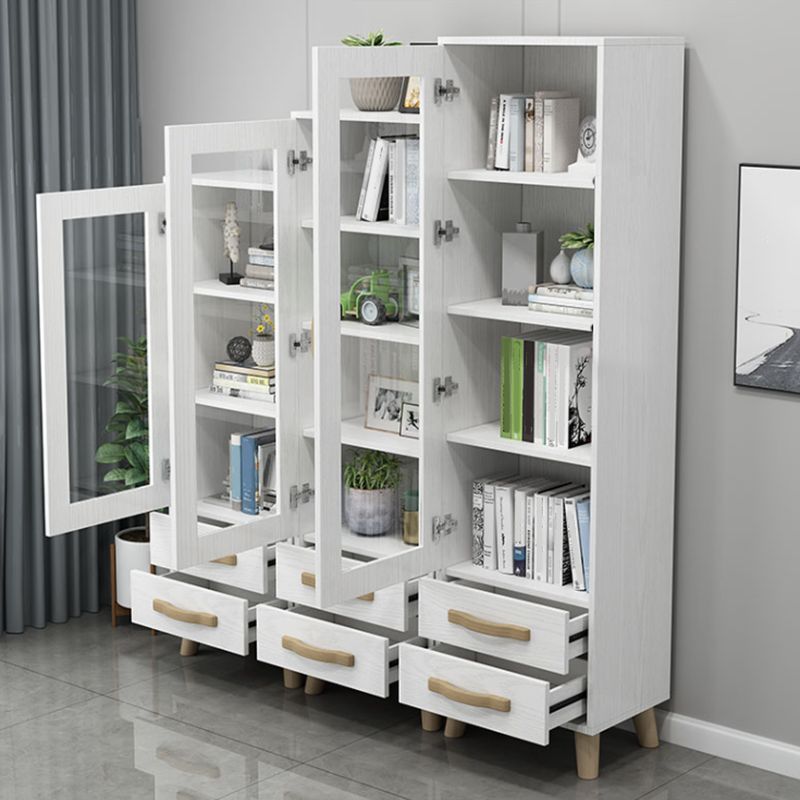 Closed Back Engineered Wood Bookshelf Standard Contemporary Bookcase