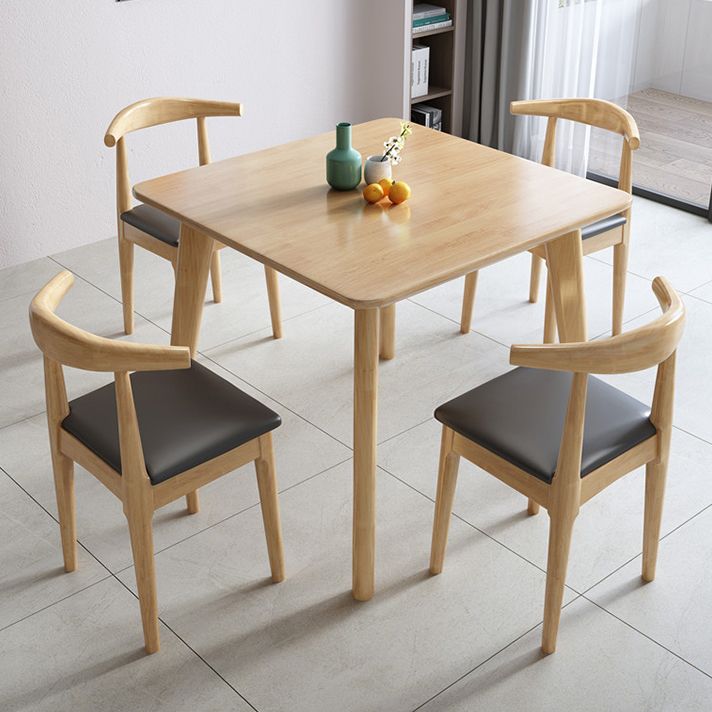 Square 4 Legs Industrial Dining Table Wood Color Fixed Table of Solid Wood Clearhalo ' dining_table' 'Dining Tables & Seating' 'Dining Tables' 'furn' 'furn_dining_table' 'Furniture' 'furniture_dining_table' 'Kitchen & Dining Furniture' 'kitchen&dining_furn' 'kitchen' 'kitchen_dining_table' 1200x1200_40315062-93a0-488e-bb9a-0eb777ee8996
