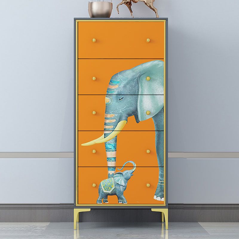 Cofre de lencería de madera con cofre vertical de almacenamiento glamoroso con cajones