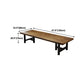 Pine Wood Top Rectangular Office Desk Industrial Desk with Black Metal Base