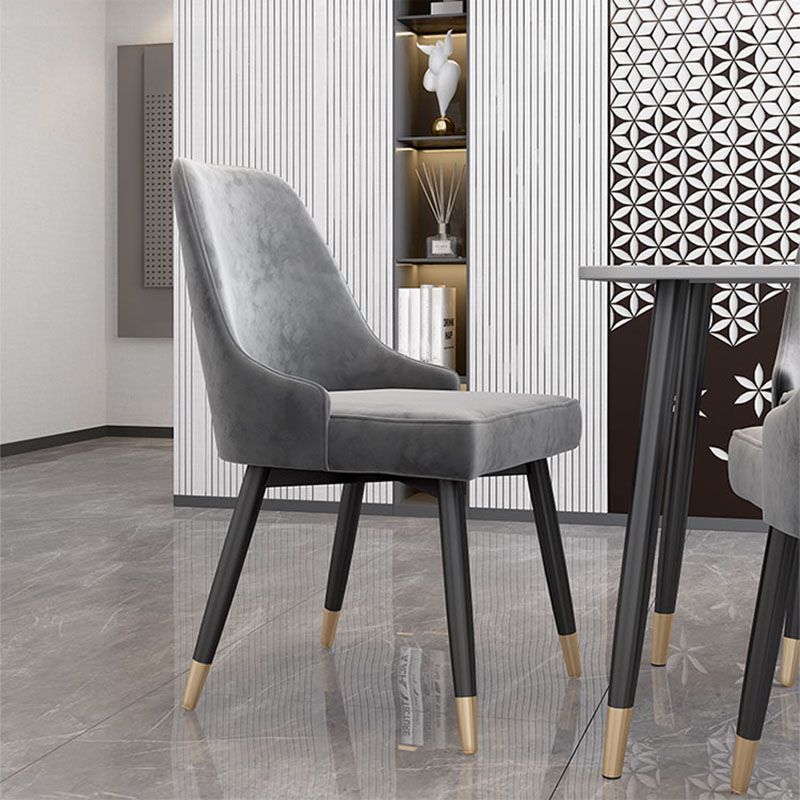 Scandinavian Design Upholstered Armless Dining Chairs Solid Back Dining Side Chair Clearhalo ' kitchen&dining_furn' 'Dining Chairs' 'Dining Tables & Seating' 'dining_chair' 'furn' 'furn_dining_chair' 'Furniture' 'furniture_dining_chair' 'Kitchen & Dining Furniture' 'kitchen' 1200x1200_40341971-45a2-4641-99cc-357afb9cb359