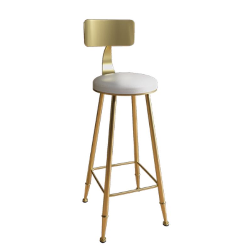 Industrial Armless Backrest Counter Stool Iron Bar Stool with Seat and Pedal