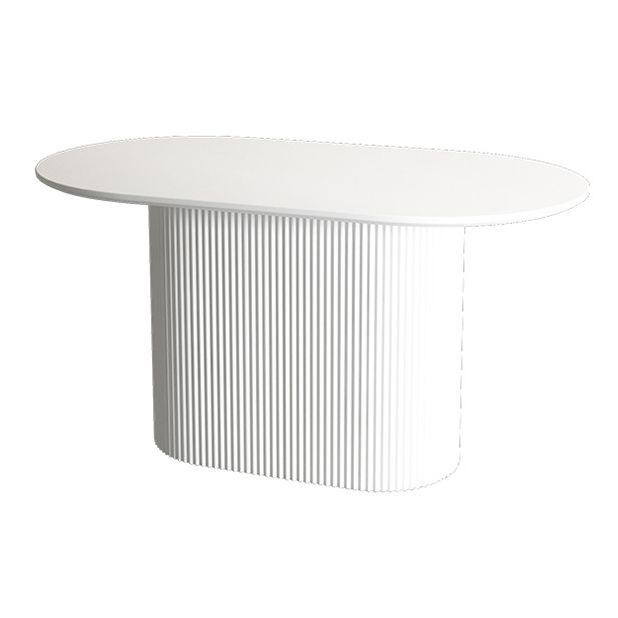 Oval Sintered Stone Dining Table Modern Home Dining Table with Wood Pedestal Base