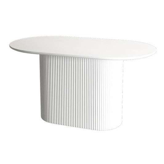 Oval Sintered Stone Dining Table Modern Home Dining Table with Wood Pedestal Base