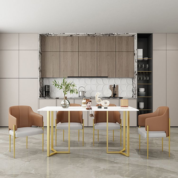 Nordic 1/4/5 Pieces Dining Set Sintered Stone Top Dining Table with Leather Chairs Clearhalo 'Dining Room Sets' 'Dining Tables & Seating' 'dining_room_set' 'furn' 'furn_dining_room_set' 'Furniture' 'furniture_dining_room_set' 'Kitchen & Dining Furniture' 'kitchen&dining_furn' 'kitchen' 1200x1200_4036bb19-0147-4824-92cf-b18ce639e3e1