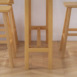 Natural Bar Table Set 1/4 Pieces Rectangle Solid Wood Counter Table Set Clearhalo 'Bar Furniture' 'furn' 'furn_home_bar_bar_sets' 'Furniture' 'Home Bars & Bar Sets' 'home_bar_bar_sets' 'Kitchen & Dining Furniture' 1200x1200_4037fd1e-f8ee-44fb-bbb9-24e5db94ac45