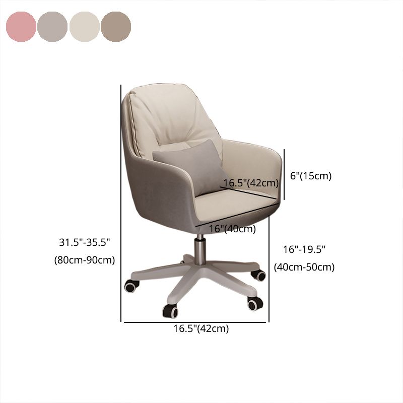 Faux Leather Desk Chair Contemporary Pillow Included Office Chair with Wheels Clearhalo 'furn' 'furn_office_chair' 'Furniture' 'furniture_office_chair' 'Office Chairs' 'Office Furniture' 'office_chair' 1200x1200_40383ea0-045e-4295-8aba-42a204747dbc