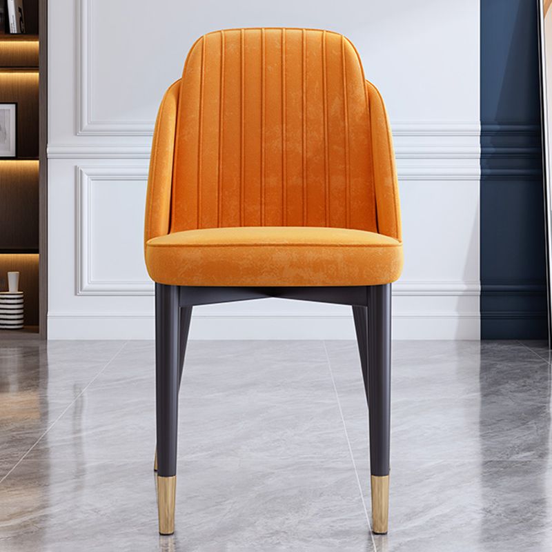 Scandinavian Style Dining Chair Metal Leather Dining Room Solid Back Chair Clearhalo ' kitchen&dining_furn' 'Dining Chairs' 'Dining Tables & Seating' 'dining_chair' 'furn' 'furn_dining_chair' 'Furniture' 'furniture_dining_chair' 'Kitchen & Dining Furniture' 'kitchen' 1200x1200_40390e44-8259-456a-b039-26e2851a22df