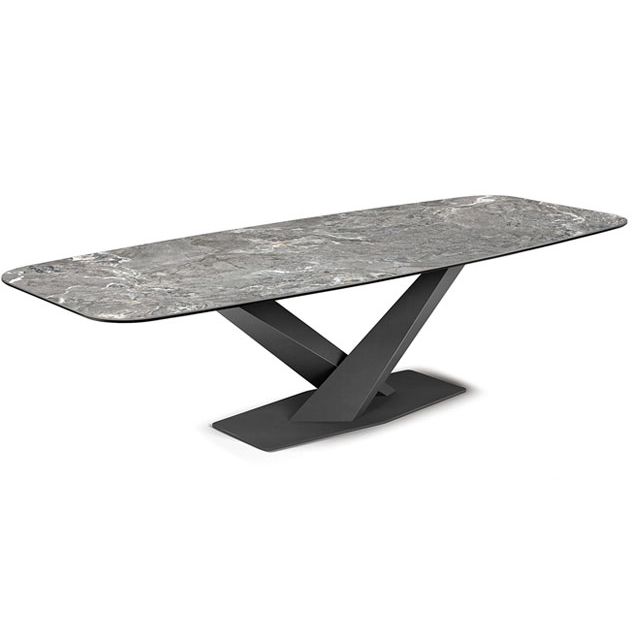 Rectangle Contemporary Dining Room Table Sintered Stone Table with Black Pedestal Base Clearhalo ' dining_table' 'Dining Tables & Seating' 'Dining Tables' 'furn' 'furn_dining_table' 'Furniture' 'furniture_dining_table' 'Kitchen & Dining Furniture' 'kitchen&dining_furn' 'kitchen' 'kitchen_dining_table' 1200x1200_40395ce5-9684-488f-9b5b-db354f9cb66f