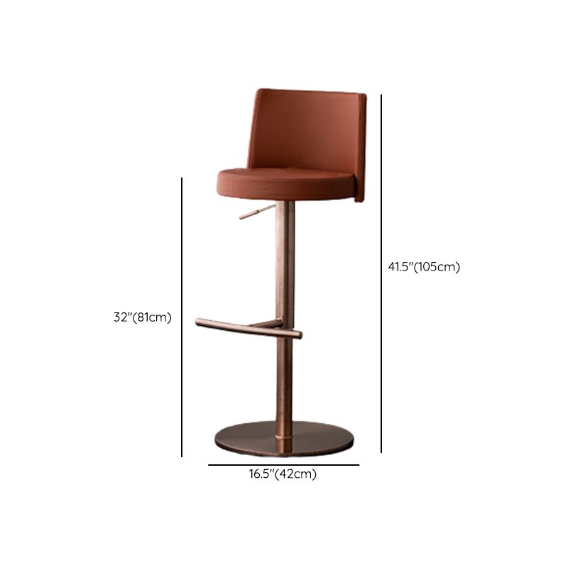 Tabouret de comptoir réglable de style moderne avec coussin en cuir et pied simple