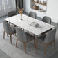 Industrial Style Dinner Table Stone Rectangle Dining Site Table in White Clearhalo 'Dining Tables & Seating' 'Dining Tables' 'dining_table' 'furn' 'furn_dining_table' 'Furniture' 'Kitchen & Dining Furniture' 1200x1200_403a2d34-46a8-4865-bb84-1d13b5879eea