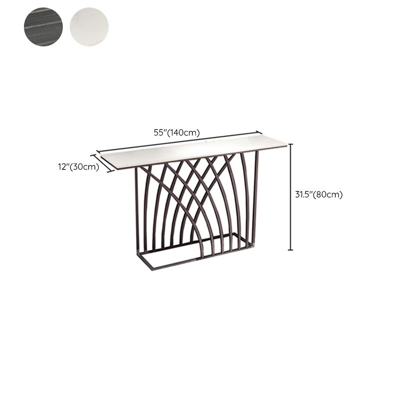 Tabella della console moderna Tavola accento rettangolo di pietra, alto 31,5 pollici