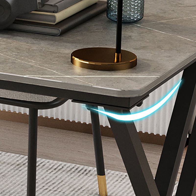 Industrial Rectangular Writing Desk Marble Office Desk with Metal Legs Clearhalo 'furn' 'furn_office_desk' 'Furniture' 'Office Desks' 'Office Furniture' 'office_desk' 1200x1200_40403a9b-dcfa-4f7b-b64d-ca062d9e739a