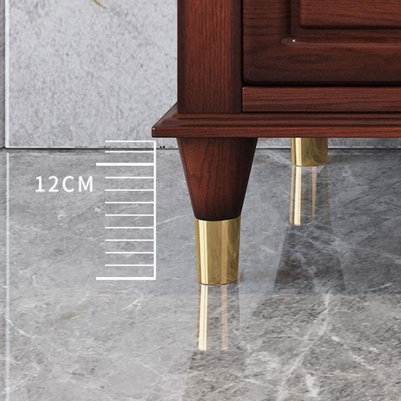 Coffre de rangement en bois massif traditionnel américain, 16,11 "W