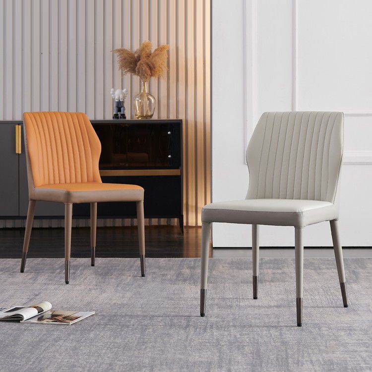 Contemporary Style Metal Dining Chairs Dining Wingback Armless Side Chairs for Kitchen Clearhalo ' kitchen&dining_furn' 'Dining Chairs' 'Dining Tables & Seating' 'dining_chair' 'furn' 'furn_dining_chair' 'Furniture' 'furniture_dining_chair' 'Kitchen & Dining Furniture' 'kitchen' 1200x1200_40440f2c-b1a8-4295-8a10-bc25457c9a72