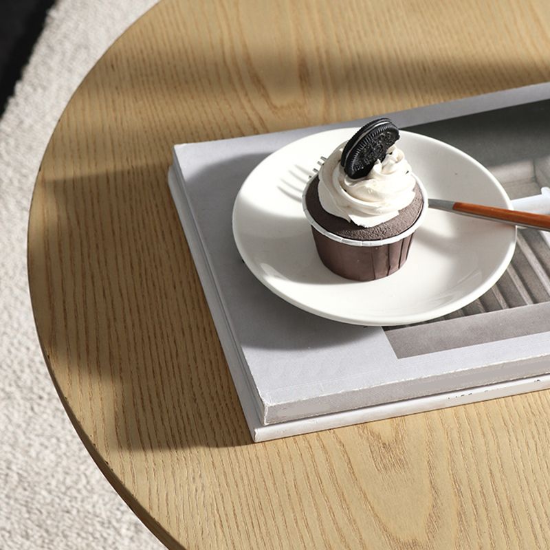 Tulip Metal Square Side Table Wood-based Panel Light Luxury Atmosphere Log Color Pattern