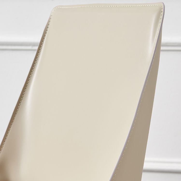 Modern Style Leather Dining Chair Armless Metal Side Chair for Home Use