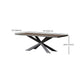Rectangle Black Base Dining Table Industrial Wood Table for Dining Room