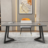 Bureau de bureau de rectangle de pierre Desk de style moderne en noir