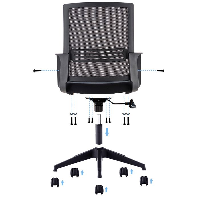 Modern Mid-Back Office Chair Black Frame No Distressing Desk Chair Clearhalo 'furn' 'furn_office_chair' 'Furniture' 'Office Chairs' 'Office Furniture' 'office_chair' 1200x1200_404abfac-f15f-4eb9-9df8-88ae37089905