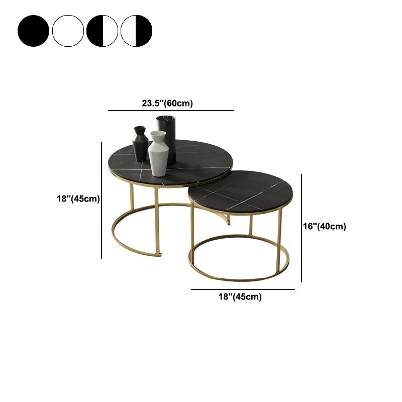 Round Nesting Coffee Table Modern Minimalist Slate Coffee Table Clearhalo 'Coffee & Accent Tables' 'Coffee Tables' 'coffee_tables' 'furn' 'furn_coffee_tables' 'Furniture' 'Living Room Furniture' 1200x1200_404c5653-f66e-4a2e-bf8e-a939ec64f8bb
