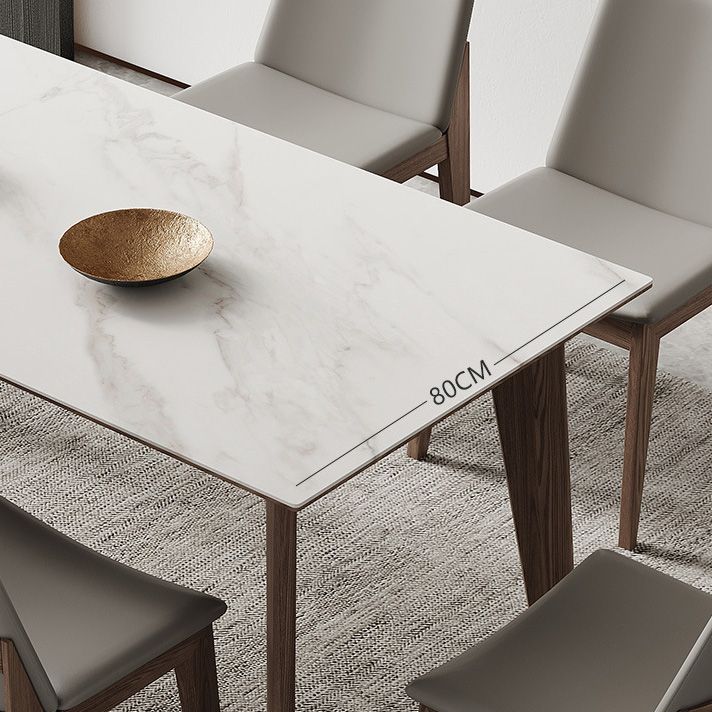 Industrial Style Dining Table Sintered Stone Table with Wooden Legs for Home Use Clearhalo 'Dining Tables & Seating' 'Dining Tables' 'dining_table' 'furn' 'furn_dining_table' 'Furniture' 'Kitchen & Dining Furniture' 1200x1200_40511c9a-a5d3-4e94-b0e2-1b6e19217e64