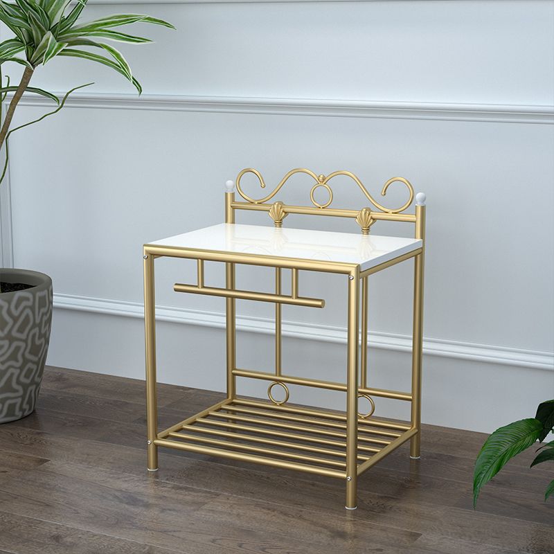 Comodino Glam con 1 ripiano, comodino con contenitori aperti e gambe, alto 21,3 pollici