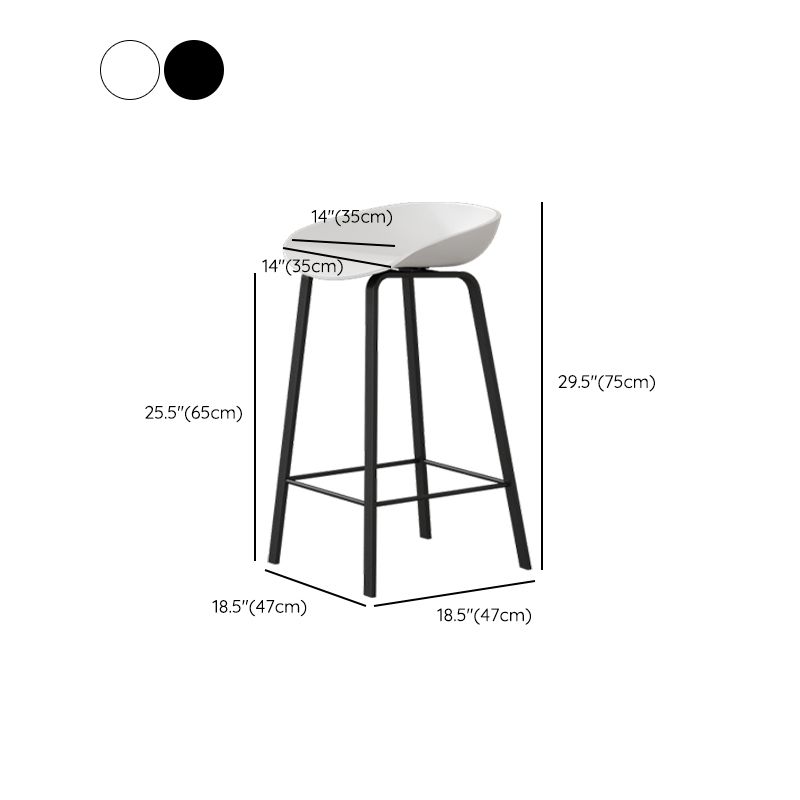 Contemporary Plastic Backrest Counter High Stool with 4 Legs Clearhalo 'Bar Furniture' 'Bar Stools' 'bar_stools' 'furn' 'furn_bar_stools' 'Furniture' 'Kitchen & Dining Furniture' 1200x1200_40519ec3-4b66-4572-bb19-f2faf189d486