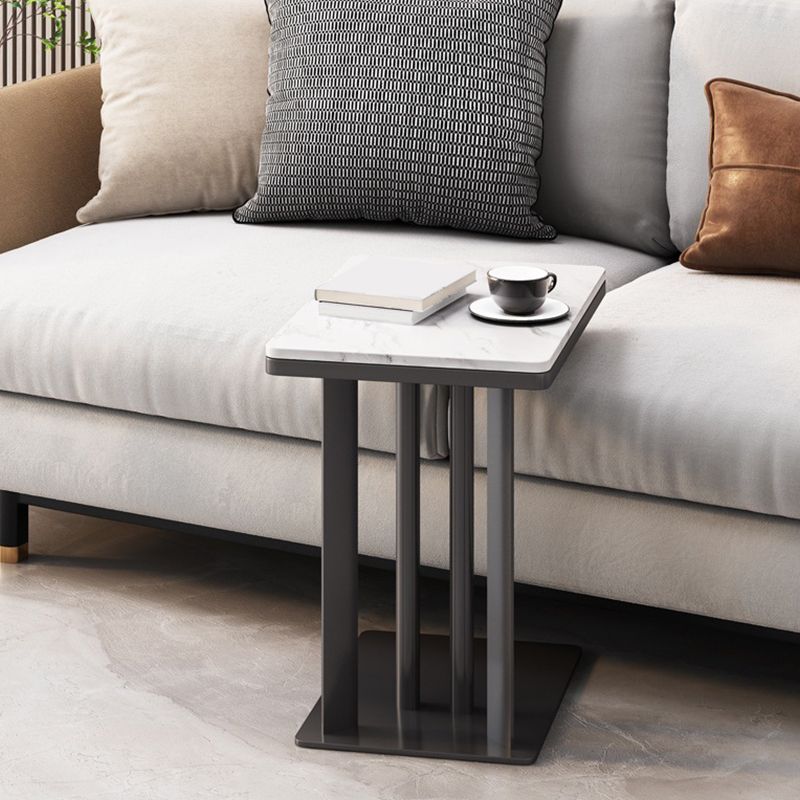 Contemporary Black Slate Top End Table 21.65" Tall C-shape Side Table Clearhalo 'Coffee & Accent Tables' 'End & Side Tables' 'end_side_tables' 'furn' 'furn_end_side_tables' 'Furniture' 'Living Room Furniture' 1200x1200_405315f7-a82d-47bc-9239-f539b7ec9fb2