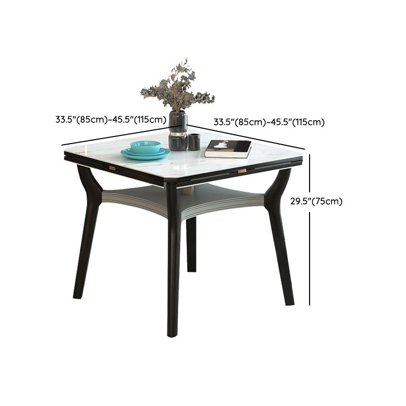 Modern Extendable Stone Drop Leaf Folding Square Dining Table for Dining Room Clearhalo 'Dining Tables & Seating' 'Dining Tables' 'dining_table' 'furn' 'furn_dining_table' 'Furniture' 'Kitchen & Dining Furniture' 1200x1200_40558860-0eca-4fc6-b38d-d9bf31ac2bad