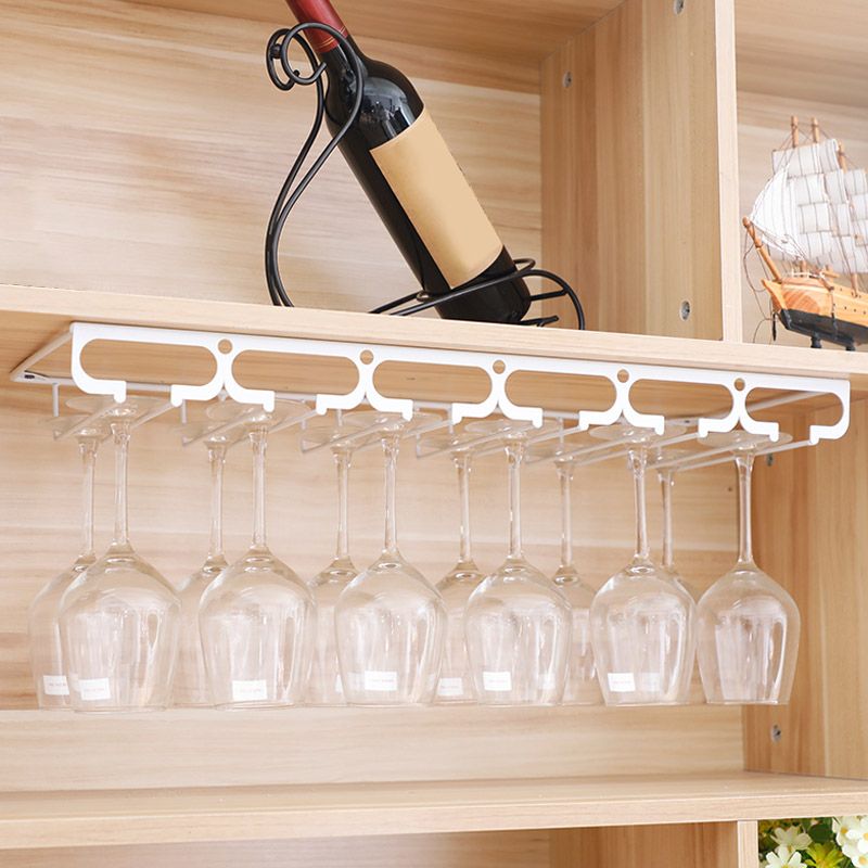 Metal Hanging Glass Rack Industrial Single Rail Glass & Stemware Holder Clearhalo 'furn' 'furn_wine_racks' 'Furniture' 'Kitchen & Dining Furniture' 'Wine Racks' 'wine_racks' 1200x1200_4058272d-f76d-48c1-b32a-ab9f9e2ba542