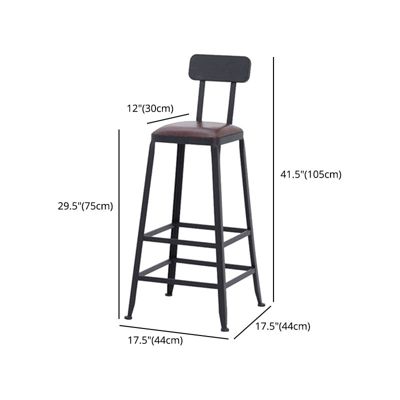 29.53" Industrial Bar and Counter Stool Low Back Stool with 4 Legs Clearhalo 'Bar Furniture' 'Bar Stools' 'bar_stools' 'furn' 'furn_bar_stools' 'Furniture' 'furniture_bar_stools' 'Kitchen & Dining Furniture' 1200x1200_4058f839-0dd4-4750-9a8d-f9f76e411d68
