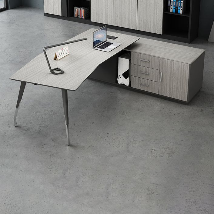 Zeitgenössischer Sockel Executive Desk Holz Office Desk mit Dateischrank