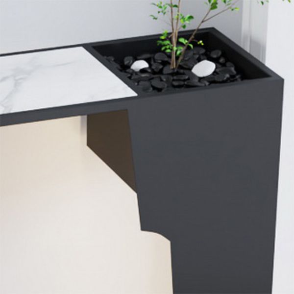 Mesa de consola rectangular contemporánea mesa de sofá de consola negra para hall