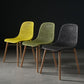 Scandinavian Style Plastic Dining Armless Chair Solid Back Chair with Wooden Legs Clearhalo ' kitchen&dining_furn' 'Dining Chairs' 'Dining Tables & Seating' 'dining_chair' 'furn' 'furn_dining_chair' 'Furniture' 'furniture_dining_chair' 'Kitchen & Dining Furniture' 'kitchen' 1200x1200_405a7733-33d3-4870-9dc6-6eb506fd7c75